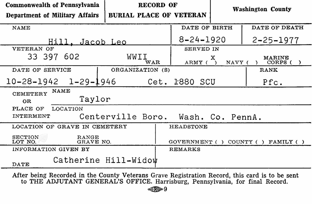 vetern burial